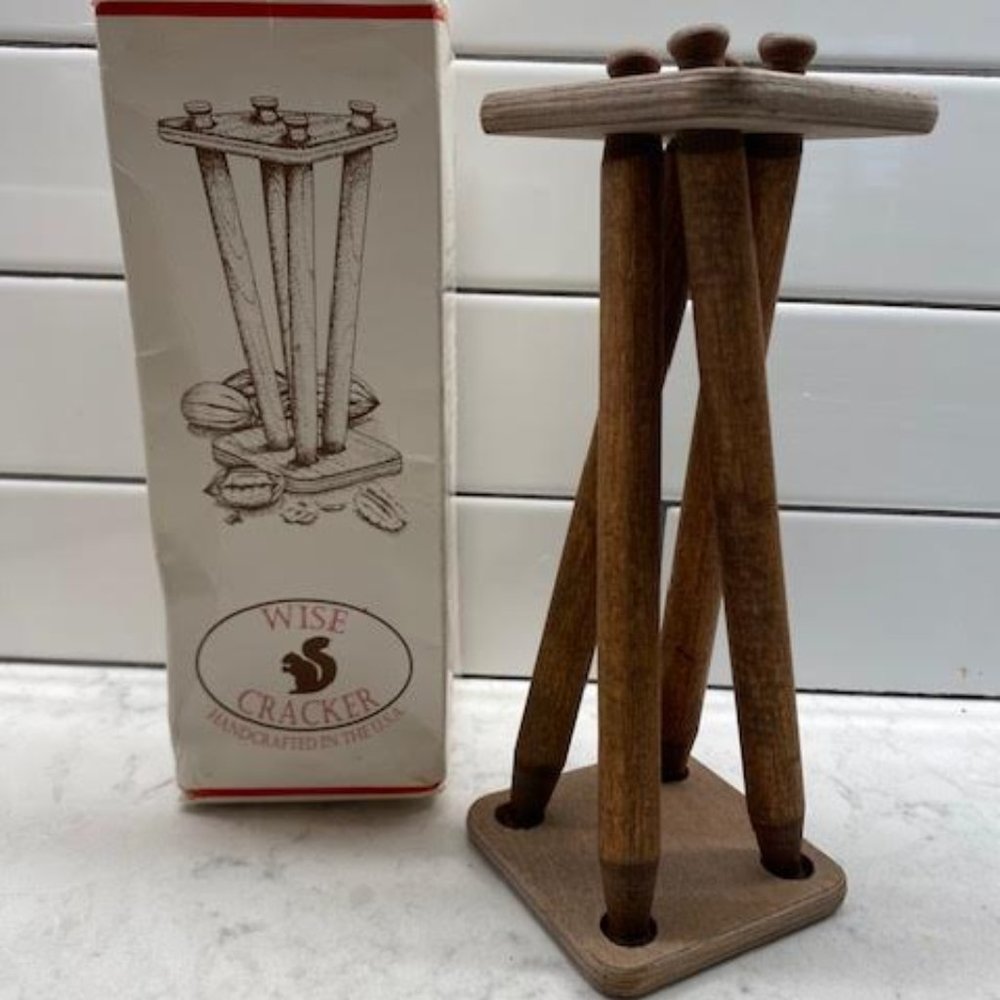 Vintage Original Wise Cracker Wooden Twisting Nut Cracker